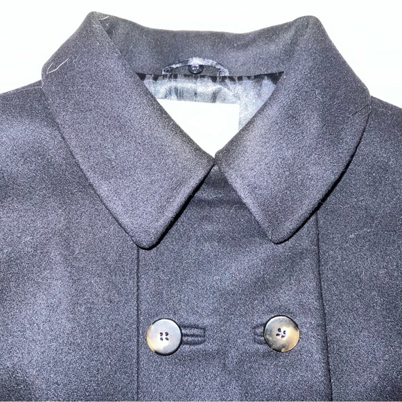 Mademoiselle Jacadi Paris size M black wool blend double breasted lined pea coat - Picture 6 of 16